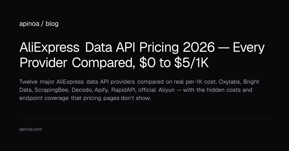 AliExpress Data API Pricing 2026 — Every Provider Compared, $0 to $5/1K ...